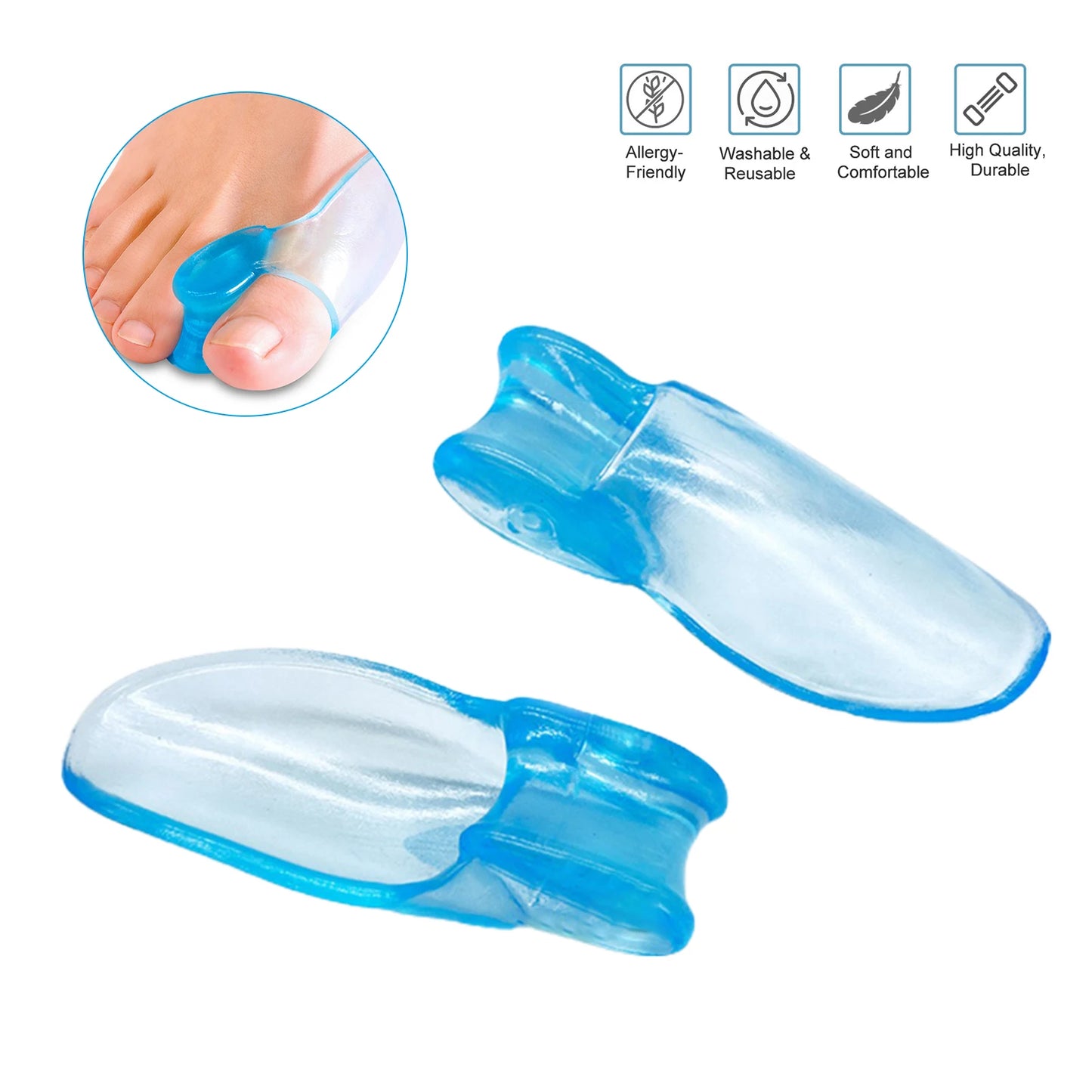 Feet Massager Comfortable Silicone Gel Ergonomic Design Gel Fingers Straightener Toe Separator Toe Alignment Bunion Adjuster