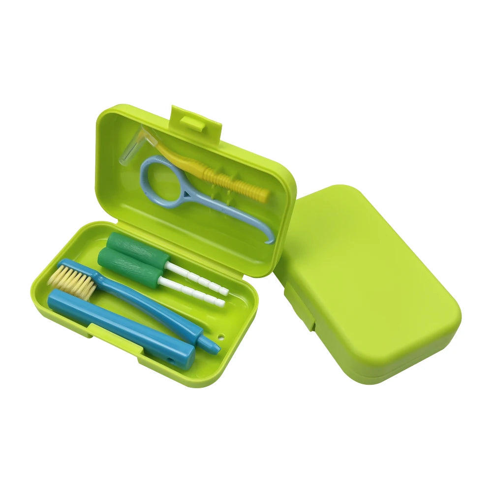 4Pcs/set Portable Travel Deep Cleaning Oral Hygiene Interdental Brush Orthodontic Care Kit Toothbrush Tongue Scraper Tool