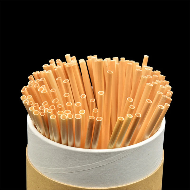 100 Pcs Paper Straws 20Cm Long Wheat Straw Disposable Straws For Smoothies Tumblers Cocktail MilkShake For Party Travel