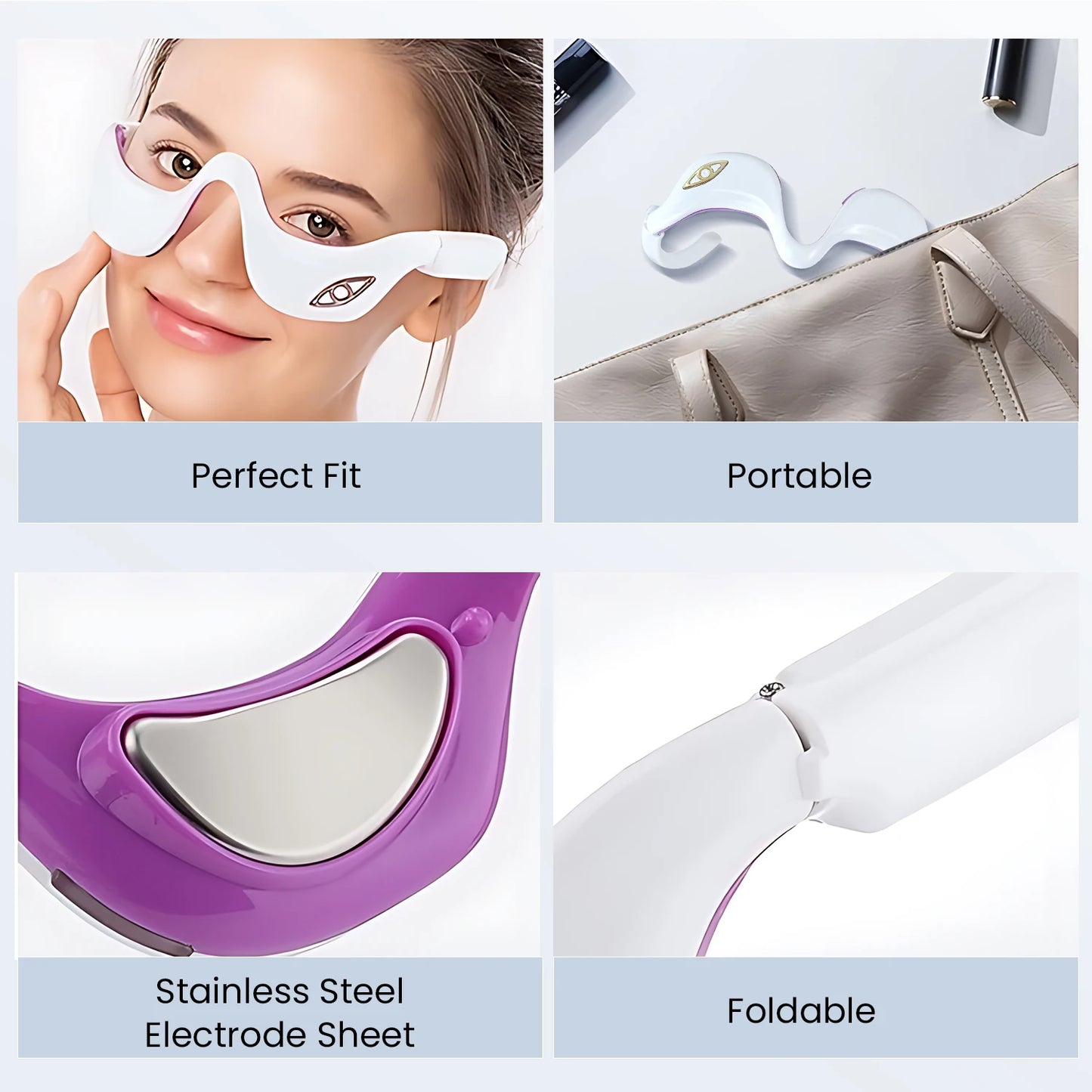 Eye Massager 3D Eye Massager W/ EMS Vibration For Dark Circles Eyebags Puffiness