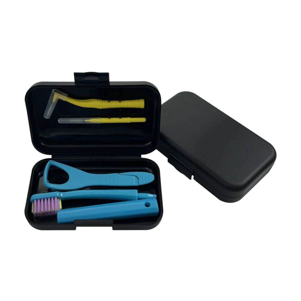 4Pcs/set Portable Travel Deep Cleaning Oral Hygiene Interdental Brush Orthodontic Care Kit Toothbrush Tongue Scraper Tool