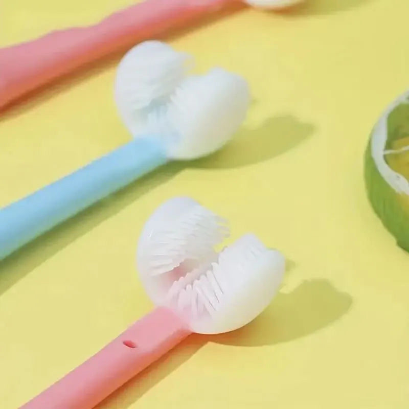 U-shaped Toothbrush, Food Grade Silicone, 360-degree U-shaped Soft Silicone Brush Head, Dental Care Toiletries for Family Travel