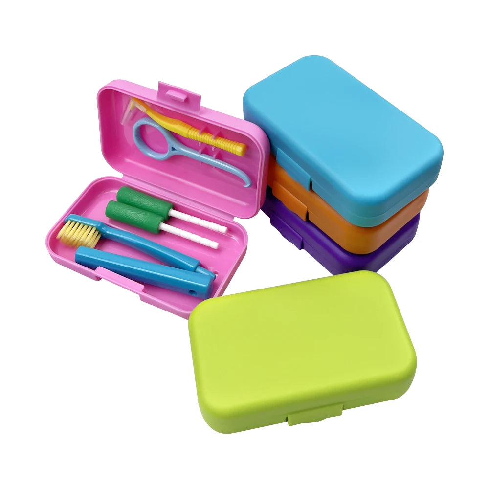 4Pcs/set Portable Travel Deep Cleaning Oral Hygiene Interdental Brush Orthodontic Care Kit Toothbrush Tongue Scraper Tool