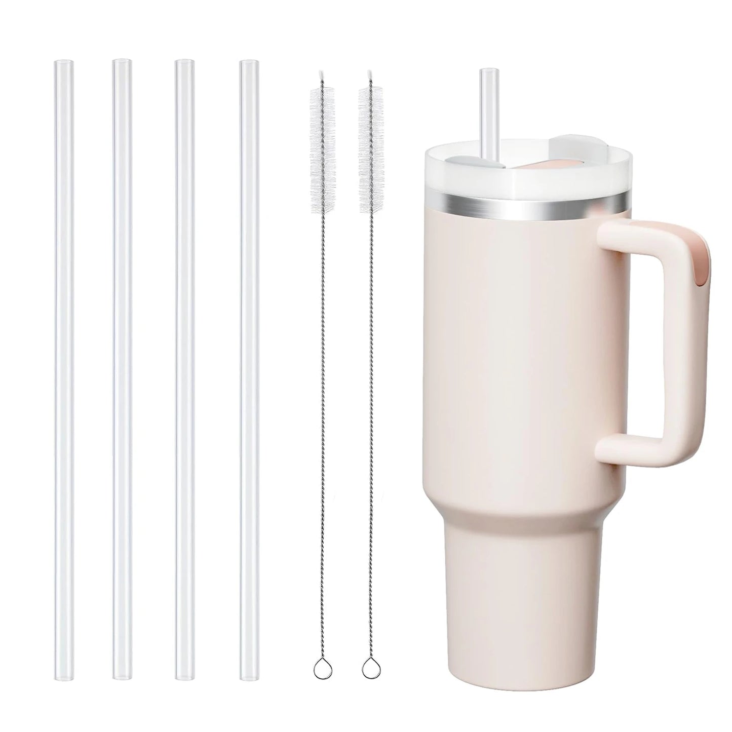 *No disponibles en PR *
12 Pack Replacement Straws for Stanley 40 oz 30 oz Cup Tumbler, Clear Reusable Plastic Straws, 2 Straw Brushes,for Stanley Cup