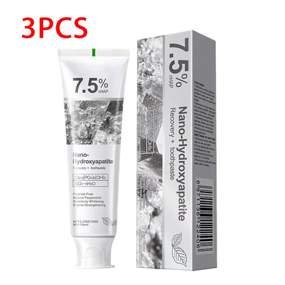 7.5% hidrolapatita probiótico blanqueamiento pasta de dientes esmalte cavidad Oral reparación aliento refrescante blanqueador de dientes pasta de dientes 120g