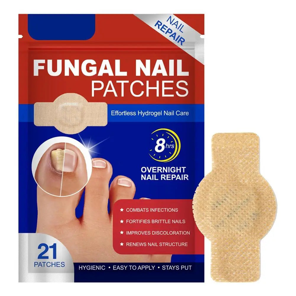 Fungal Nail Patches 21pcs Gently Repair Nails Ingrown Correction Sticker Discolored Damaged Nail Foot Care Tool