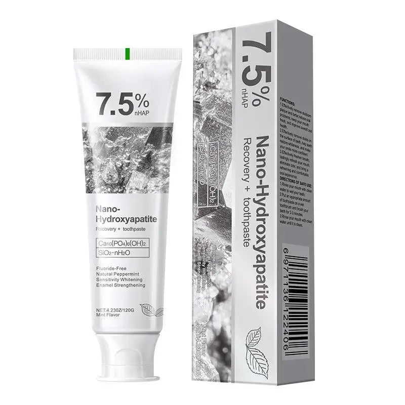 7.5% hidrolapatita probiótico blanqueamiento pasta de dientes esmalte cavidad Oral reparación aliento refrescante blanqueador de dientes pasta de dientes 120g