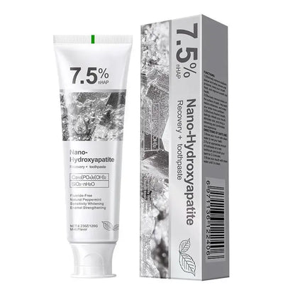 7.5% hidrolapatita probiótico blanqueamiento pasta de dientes esmalte cavidad Oral reparación aliento refrescante blanqueador de dientes pasta de dientes 120g