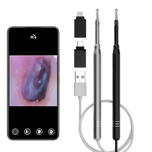 Ear Cleaning Endoscope Camera TYPE-C Micro USB 5.5MM 3.9MM 3in1 Visual Ear Picker Ear Spoon 6LEDs Otoscope for Android Phones PC