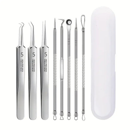 8 PCS Stainless Steel Acne Clip, Cell Clip, Blackhead Clip, Acne Needle, Beauty Salon Acne Needle, Acne Needle Tool