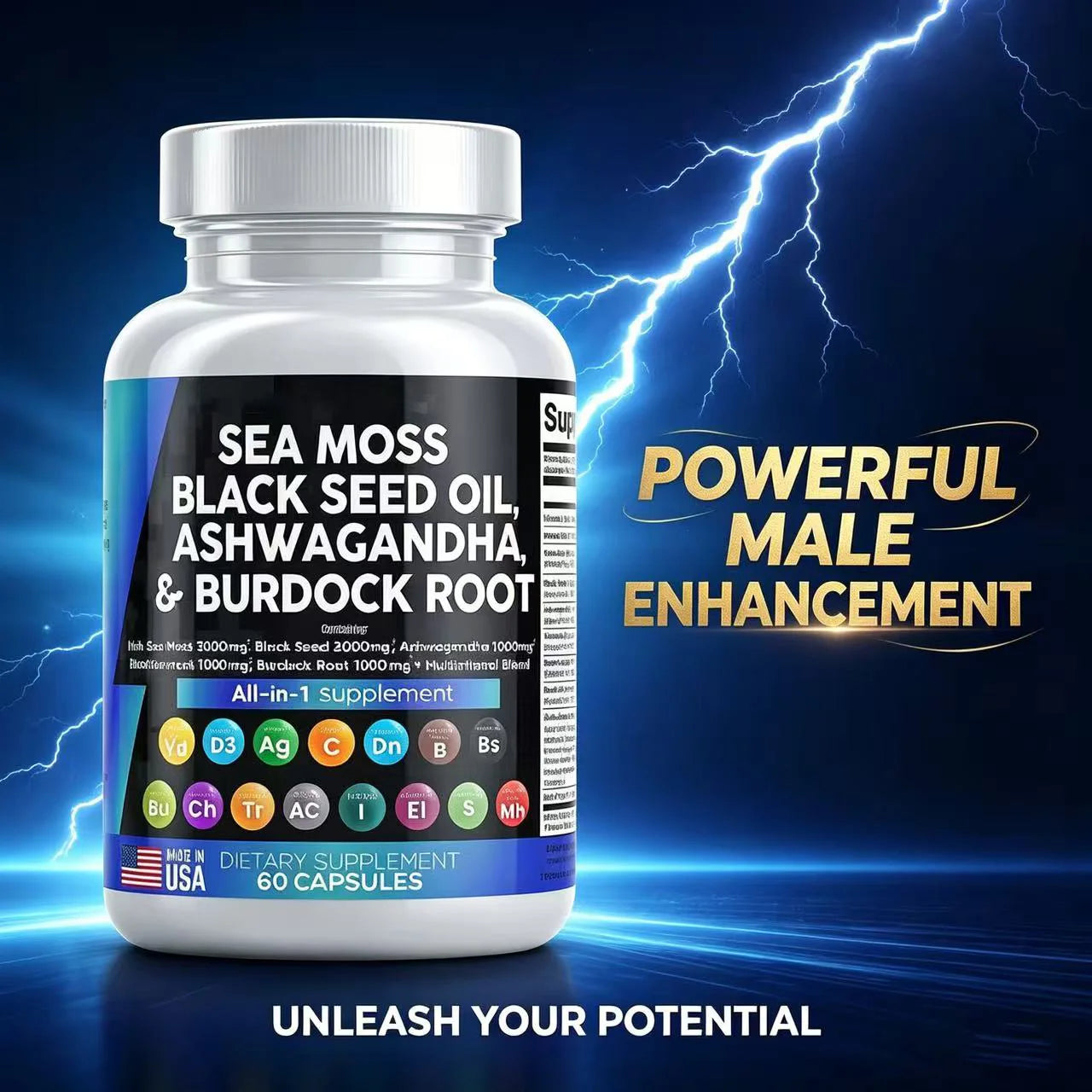 Cápsulas de Shilajit Puro del Himalaya 15250mg con Maca, Ginseng, Ashwagandha y Cúrcuma, Suplemento Energético, Resistencia y Masa Muscular