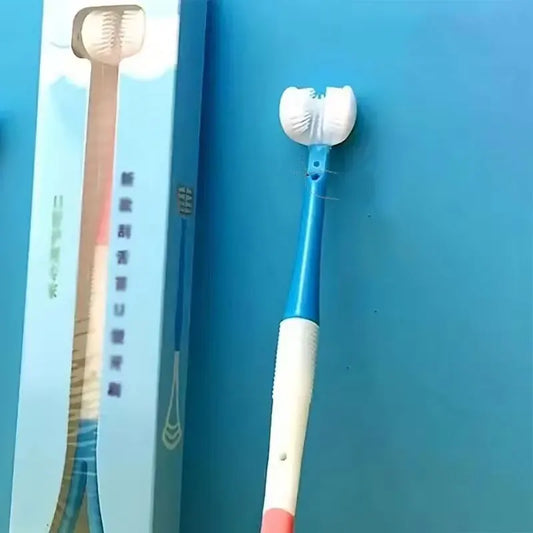 U-shaped Toothbrush, Food Grade Silicone, 360-degree U-shaped Soft Silicone Brush Head, Dental Care Toiletries for Family Travel