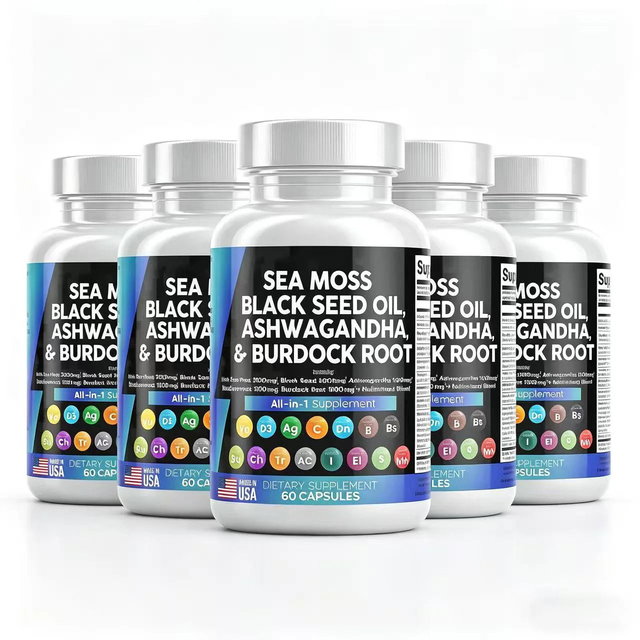 Cápsulas de Shilajit Puro del Himalaya 15250mg con Maca, Ginseng, Ashwagandha y Cúrcuma, Suplemento Energético, Resistencia y Masa Muscular