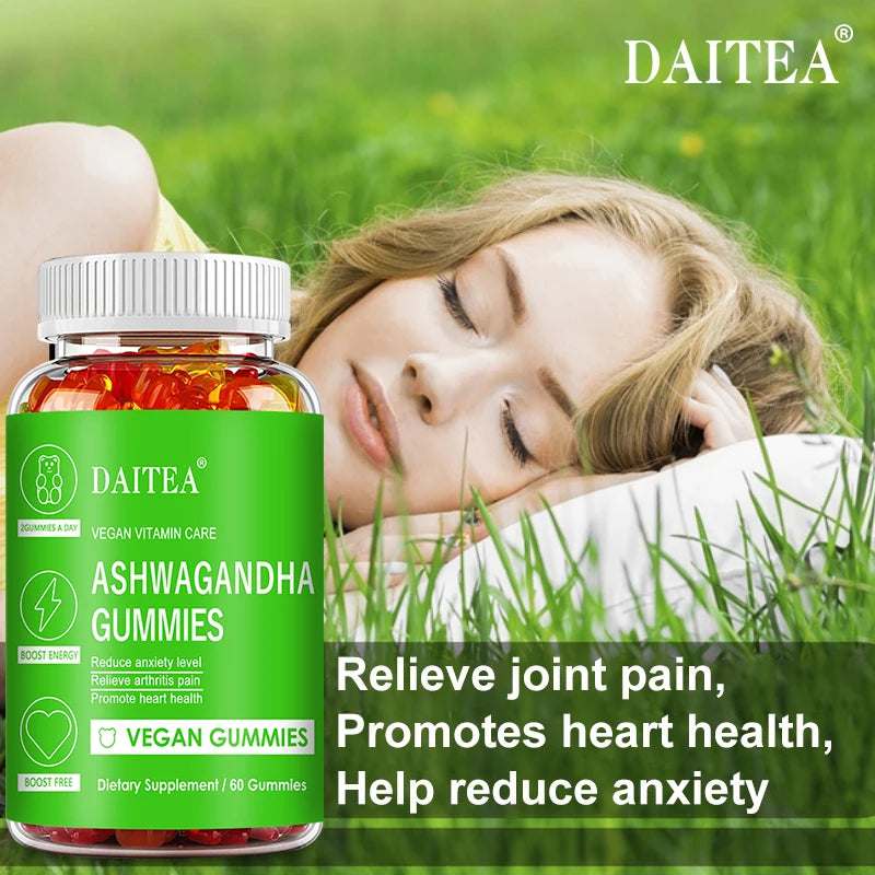 Ashwagandha Gummies - Reduces Stress and Anxiety, Supports Heart, Joints, Immunity and Energy, Vegetarian