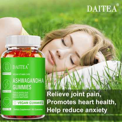 Ashwagandha Gummies - Reduces Stress and Anxiety, Supports Heart, Joints, Immunity and Energy, Vegetarian