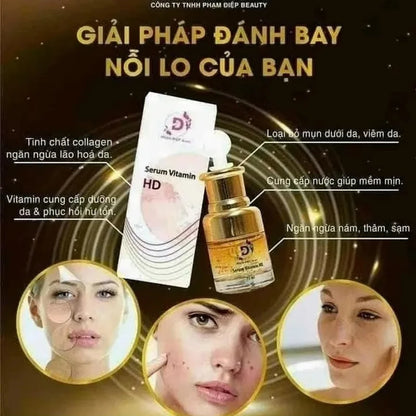 Serum vitamin HD Phạm Điệp 15ml Nuôi dưỡng làn da mềm mịn, trắng hồng rạng rỡ, Se khít lỗ chân lông, Cấp ẩm cấp tốc