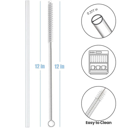 *No disponibles en PR *
12 Pack Replacement Straws for Stanley 40 oz 30 oz Cup Tumbler, Clear Reusable Plastic Straws, 2 Straw Brushes,for Stanley Cup