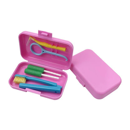 4Pcs/set Portable Travel Deep Cleaning Oral Hygiene Interdental Brush Orthodontic Care Kit Toothbrush Tongue Scraper Tool