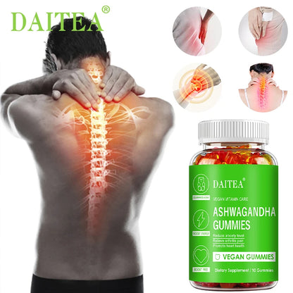 Ashwagandha Gummies - Reduces Stress and Anxiety, Supports Heart, Joints, Immunity and Energy, Vegetarian