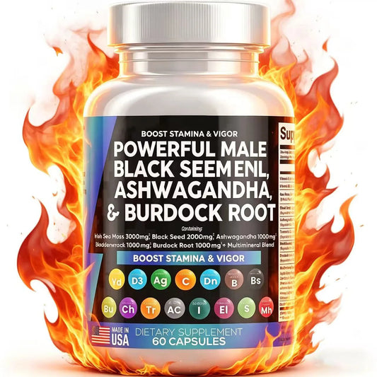 Cápsulas de Shilajit Puro del Himalaya 15250mg con Maca, Ginseng, Ashwagandha y Cúrcuma, Suplemento Energético, Resistencia y Masa Muscular