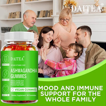 Ashwagandha Gummies - Reduces Stress and Anxiety, Supports Heart, Joints, Immunity and Energy, Vegetarian