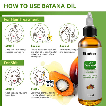 120ml Pure Batana Oil for Treatment Batana Oil Natural Promotes Hair Wellness for Treating Hair Loss Anti-Breakage Hair