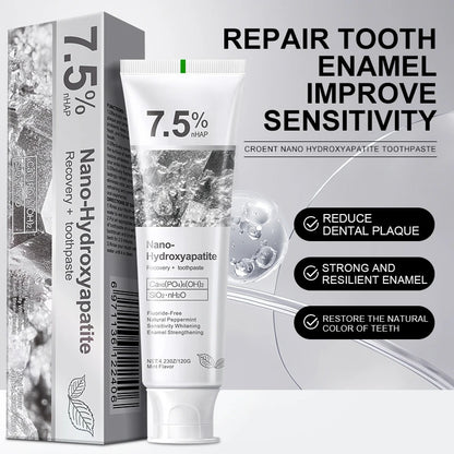 7.5% hidrolapatita probiótico blanqueamiento pasta de dientes esmalte cavidad Oral reparación aliento refrescante blanqueador de dientes pasta de dientes 120g