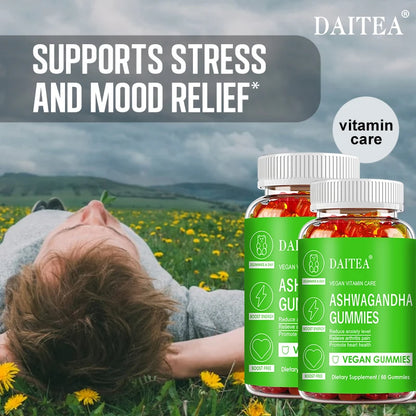 Ashwagandha Gummies - Reduces Stress and Anxiety, Supports Heart, Joints, Immunity and Energy, Vegetarian