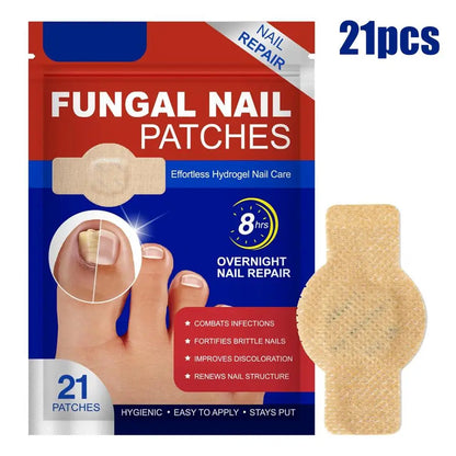 Fungal Nail Patches 21pcs Gently Repair Nails Ingrown Correction Sticker Discolored Damaged Nail Foot Care Tool