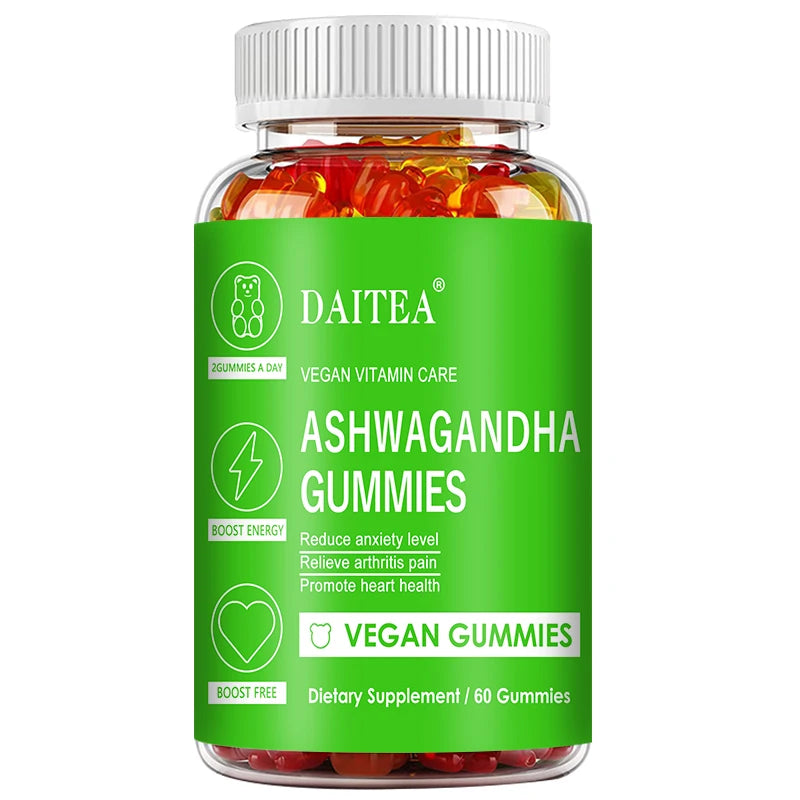 Ashwagandha Gummies - Reduces Stress and Anxiety, Supports Heart, Joints, Immunity and Energy, Vegetarian