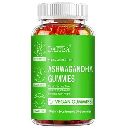 Ashwagandha Gummies - Reduces Stress and Anxiety, Supports Heart, Joints, Immunity and Energy, Vegetarian